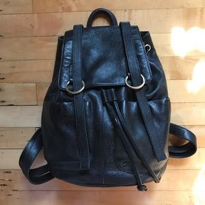 Zenith Black Leather Backpack.
